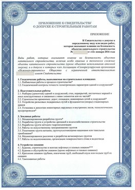 Приложение к свидетельству о допуске к строительным работам Можайск СРО в строительстве